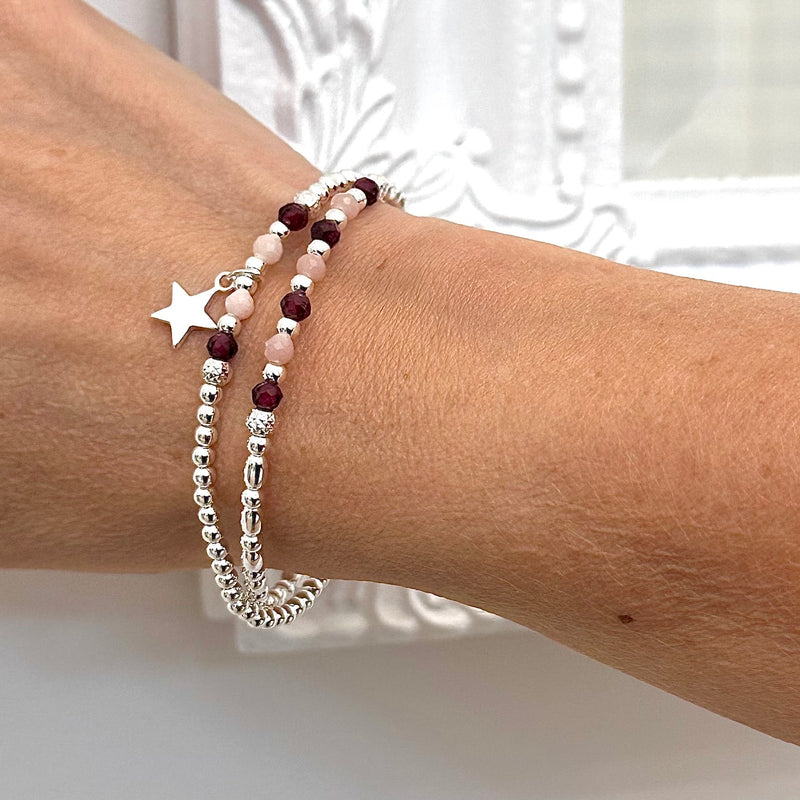 Blushing Garnet Stacking Bracelet