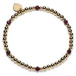 Gold Bejewelled Deep Red Garnet Bracelet