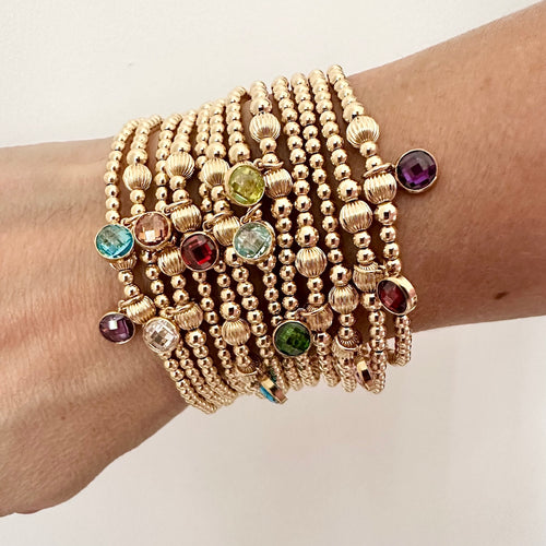 Gold August Birthstone Bracelet