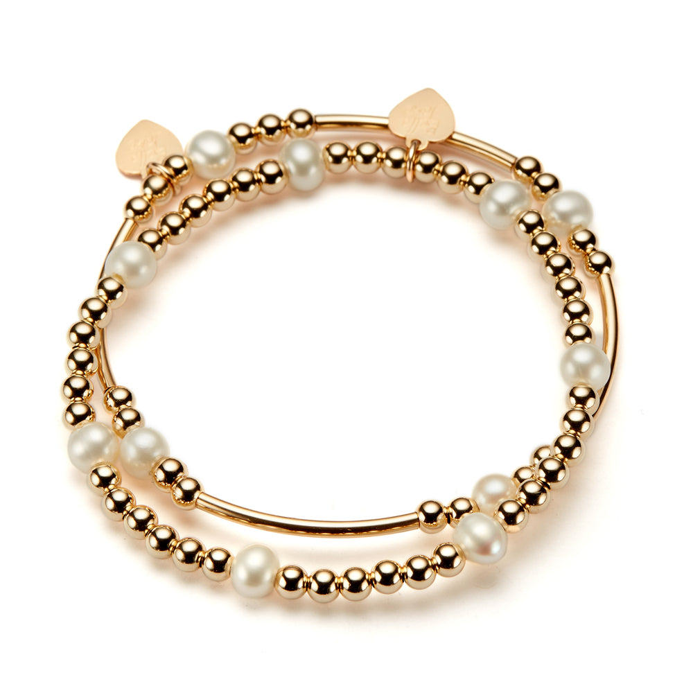 Gold and clearance pearl bracelet uk